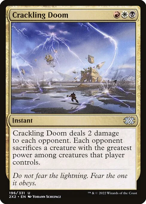 Crackling Doom, carta Magic di tipo Instant illustrata da Yohann Schepacz
