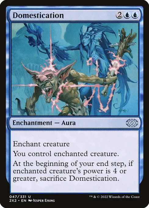 Domestication, carta Magic di tipo Enchantment — Aura illustrata da Jesper Ejsing