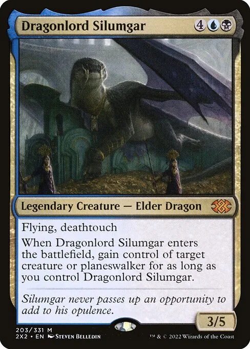 Dragonlord Silumgar, carta Magic di tipo Legendary Creature — Elder Dragon illustrata da Steven Belledin