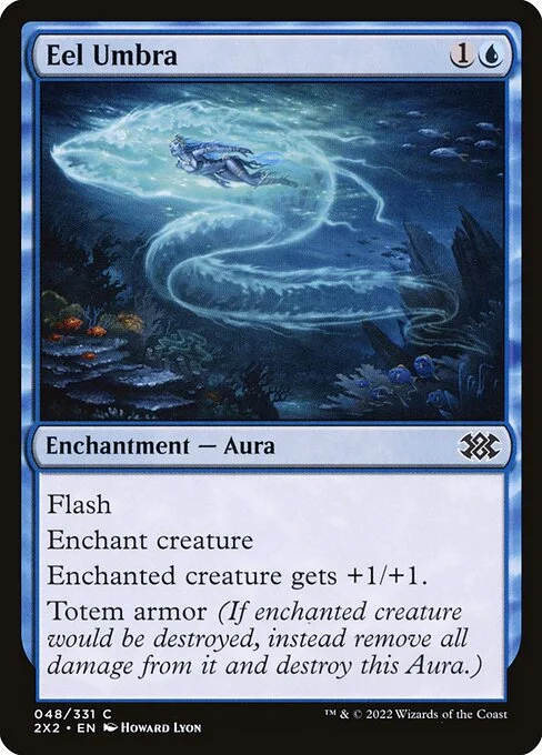 Eel Umbra, carta Magic di tipo Enchantment — Aura illustrata da Howard Lyon