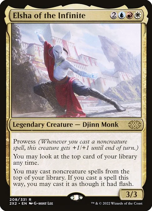 Elsha of the Infinite, carta Magic di tipo Legendary Creature — Djinn Monk illustrata da G-host Lee