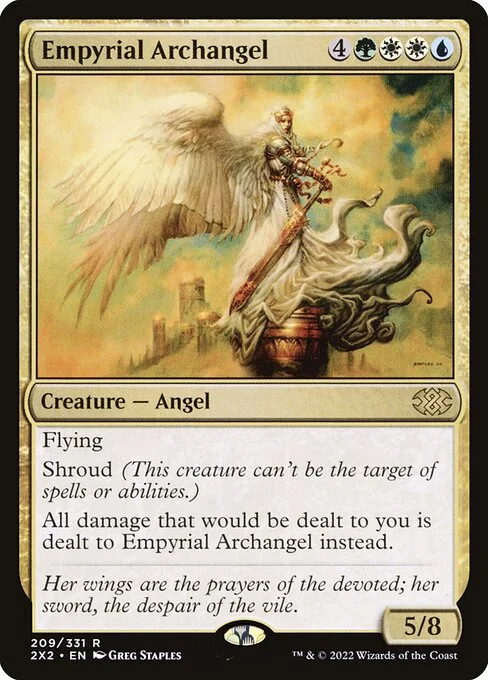 Empyrial Archangel, carta Magic di tipo Creature — Angel illustrata da Greg Staples