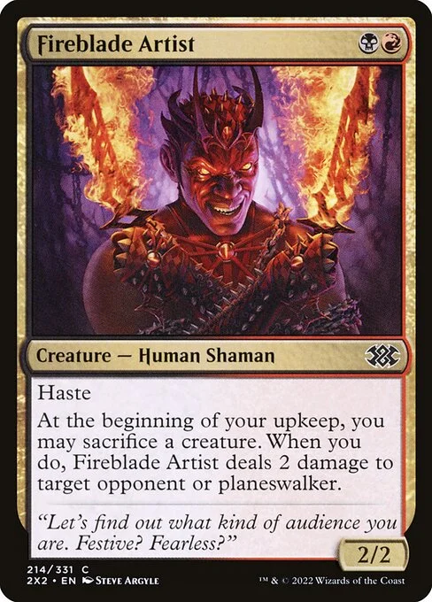 Fireblade Artist, carta Magic di tipo Creature — Human Shaman illustrata da Steve Argyle