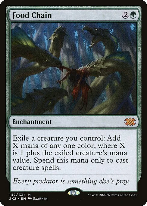 Food Chain, carta Magic di tipo Enchantment illustrata da Daarken