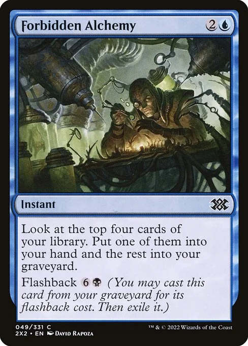 Forbidden Alchemy, carta Magic di tipo Instant illustrata da David Rapoza