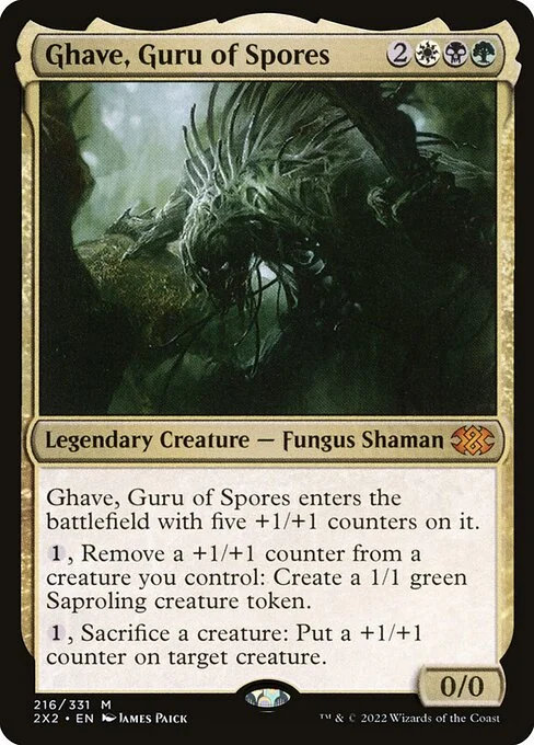 Ghave, Guru of Spores, carta Magic di tipo Legendary Creature — Fungus Shaman illustrata da James Paick