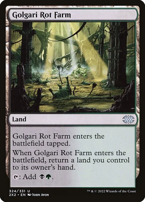 Golgari Rot Farm, carta Magic di tipo Land illustrata da John Avon