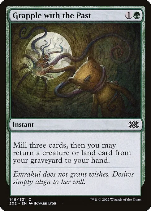 Grapple with the Past, carta Magic di tipo Instant illustrata da Howard Lyon