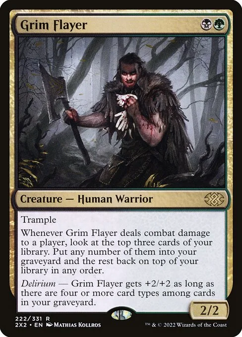Grim Flayer, carta Magic di tipo Creature — Human Warrior illustrata da Mathias Kollros