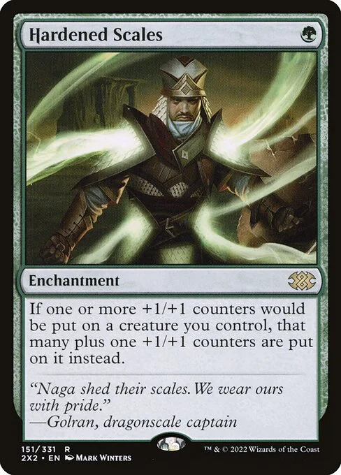 Hardened Scales, carta Magic di tipo Enchantment illustrata da Mark Winters