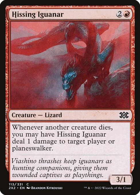 Hissing Iguanar, carta Magic di tipo Creature — Lizard illustrata da Brandon Kitkouski
