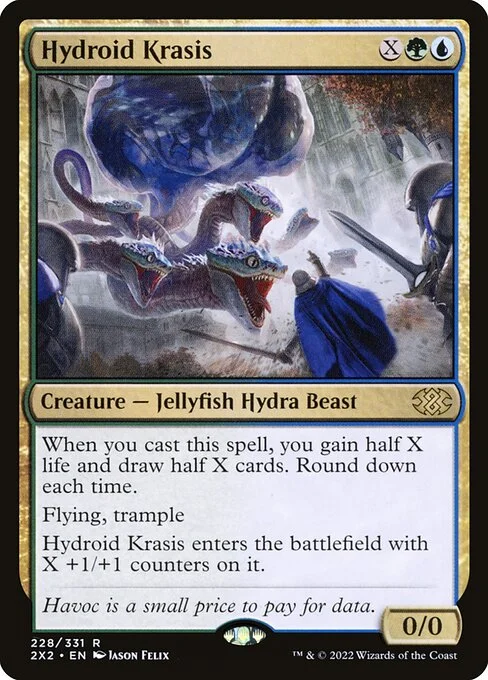 Hydroid Krasis, carta Magic di tipo Creature — Jellyfish Hydra Beast illustrata da Jason Felix