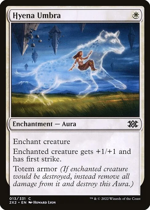 Hyena Umbra, carta Magic di tipo Enchantment — Aura illustrata da Howard Lyon