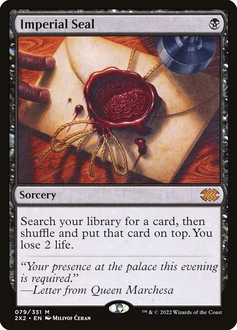 Imperial Seal, carta Magic di tipo Sorcery illustrata da Milivoj Ćeran