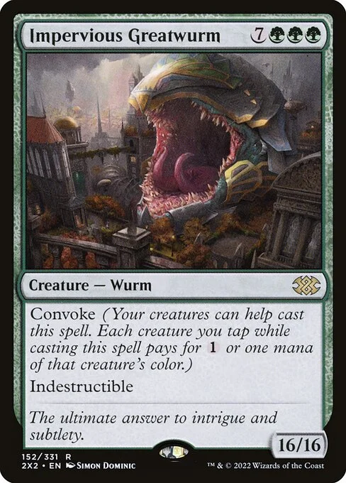 Impervious Greatwurm, carta Magic di tipo Creature — Wurm illustrata da Simon Dominic