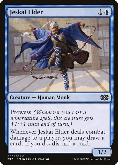 Jeskai Elder, carta Magic di tipo Creature — Human Monk illustrata da Craig J Spearing