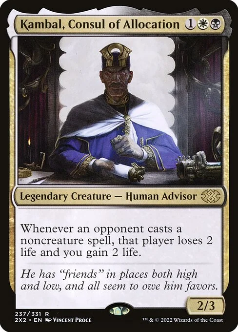Kambal, Consul of Allocation, carta Magic di tipo Legendary Creature — Human Advisor illustrata da Vincent Proce