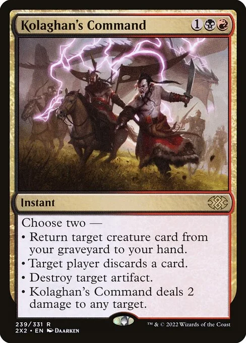 Kolaghan's Command, carta Magic di tipo Instant illustrata da Daarken