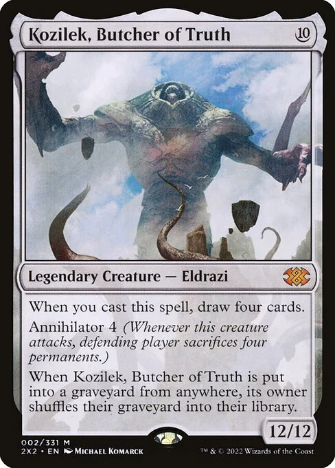 Kozilek, Butcher of Truth, carta Magic di tipo Legendary Creature — Eldrazi illustrata da Michael Komarck