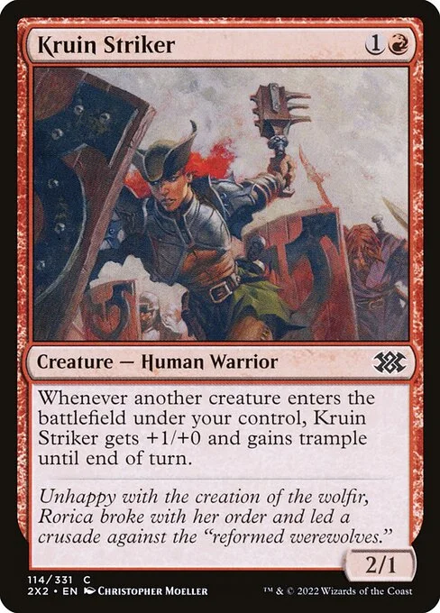 Kruin Striker, carta Magic di tipo Creature — Human Warrior illustrata da Christopher Moeller