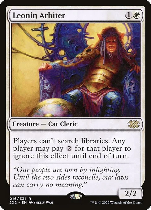 Leonin Arbiter, carta Magic di tipo Creature — Cat Cleric illustrata da Shelly Wan