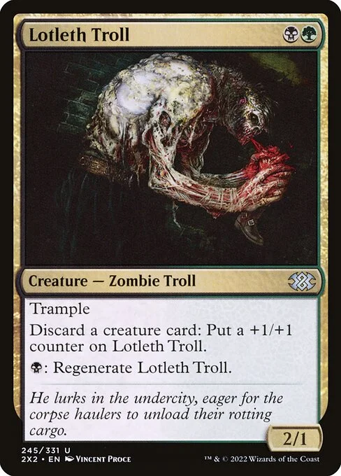 Lotleth Troll, carta Magic di tipo Creature — Zombie Troll illustrata da Vincent Proce