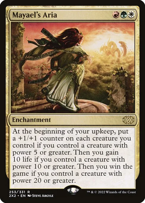 Mayael's Aria, carta Magic di tipo Enchantment illustrata da Steve Argyle