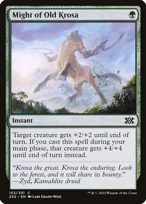 Might of Old Krosa, carta Magic di tipo Instant illustrata da Lars Grant-West