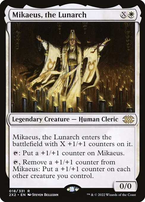 Mikaeus, the Lunarch, carta Magic di tipo Legendary Creature — Human Cleric illustrata da Steven Belledin
