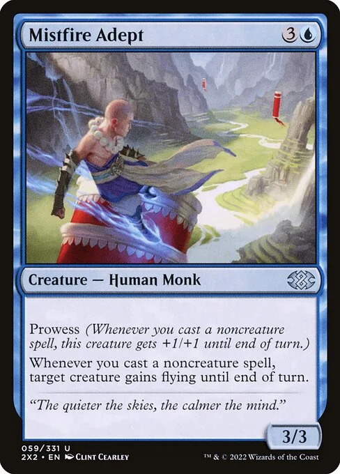 Mistfire Adept, carta Magic di tipo Creature — Human Monk illustrata da Clint Cearley