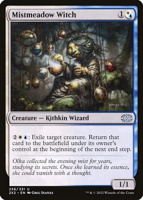 Mistmeadow Witch, carta Magic di tipo Creature — Kithkin Wizard illustrata da Greg Staples