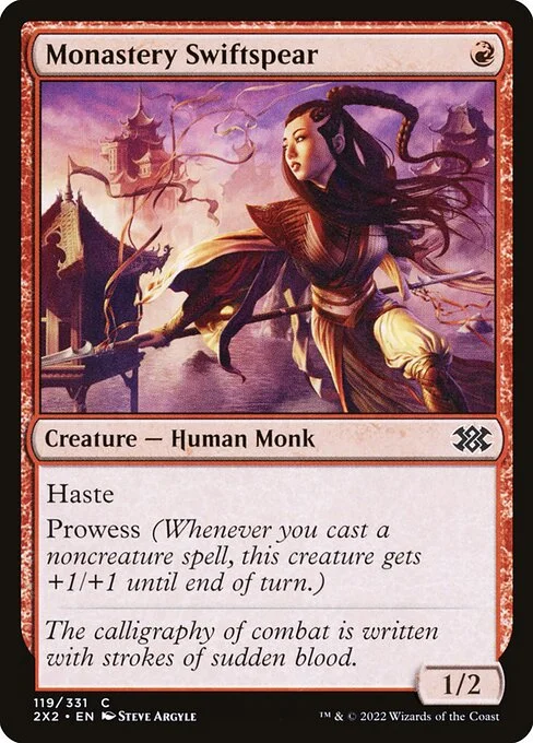 Monastery Swiftspear, carta Magic di tipo Creature — Human Monk illustrata da Steve Argyle