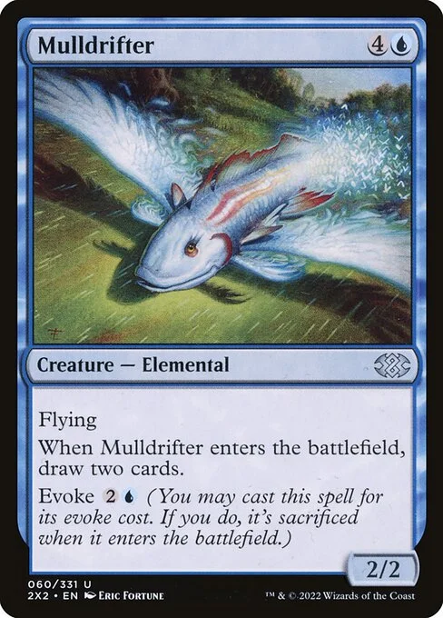 Mulldrifter, carta Magic di tipo Creature — Elemental illustrata da Eric Fortune