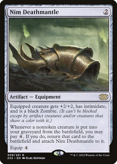 Nim Deathmantle, carta Magic di tipo Artifact — Equipment illustrata da Karl Kopinski