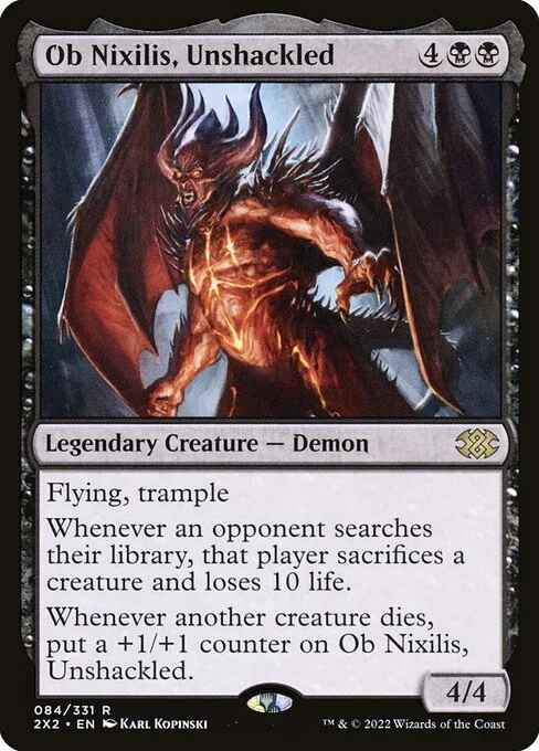 Ob Nixilis, Unshackled, carta Magic di tipo Legendary Creature — Demon illustrata da Karl Kopinski
