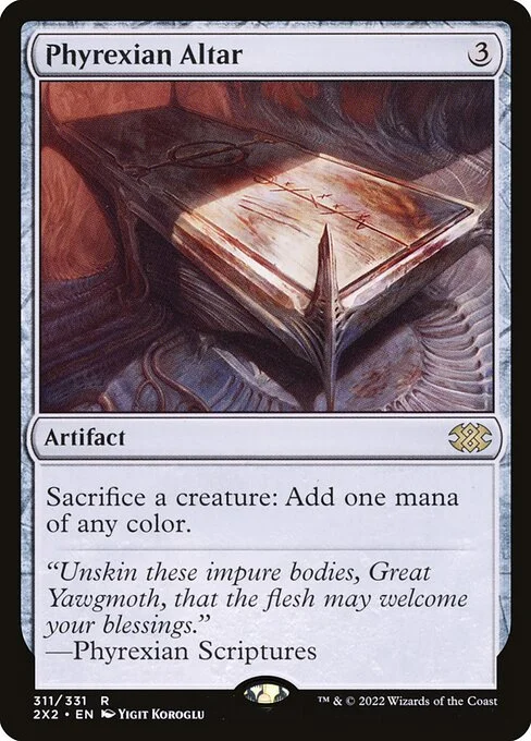 Phyrexian Altar, carta Magic di tipo Artifact illustrata da Yigit Koroglu