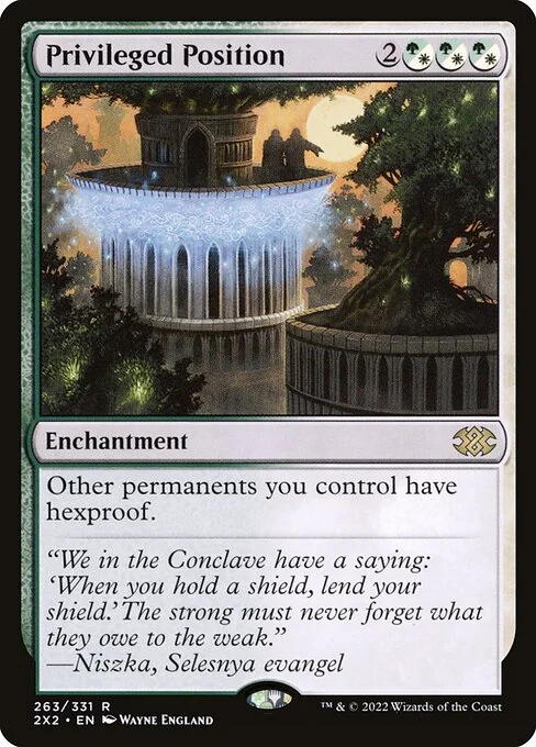 Privileged Position, carta Magic di tipo Enchantment illustrata da Wayne England