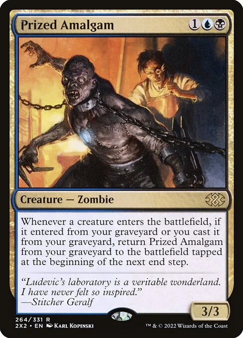 Prized Amalgam, carta Magic di tipo Creature — Zombie illustrata da Karl Kopinski