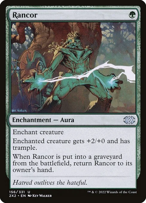 Rancor, carta Magic di tipo Enchantment — Aura illustrata da Kev Walker