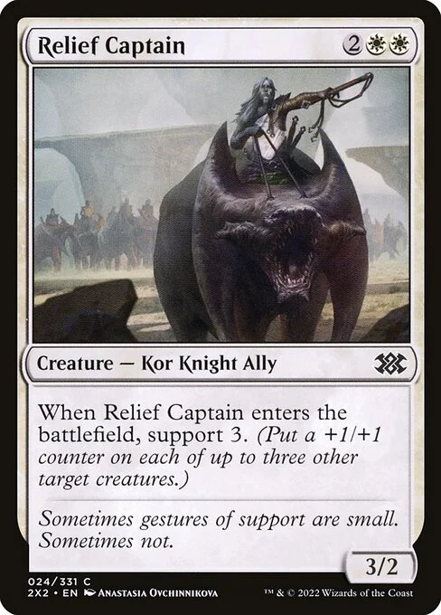 Relief Captain, carta Magic di tipo Creature — Kor Knight Ally illustrata da Anastasia Ovchinnikova