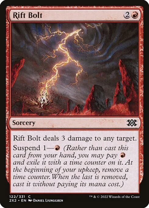 Rift Bolt, carta Magic di tipo Sorcery illustrata da Daniel Ljunggren