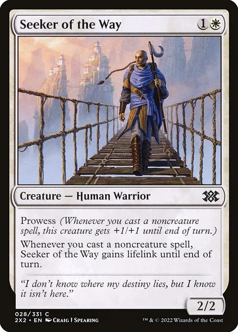Seeker of the Way, carta Magic di tipo Creature — Human Warrior illustrata da Craig J Spearing