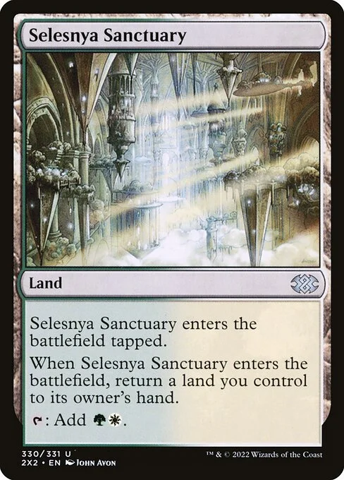 Selesnya Sanctuary, carta Magic di tipo Land illustrata da John Avon