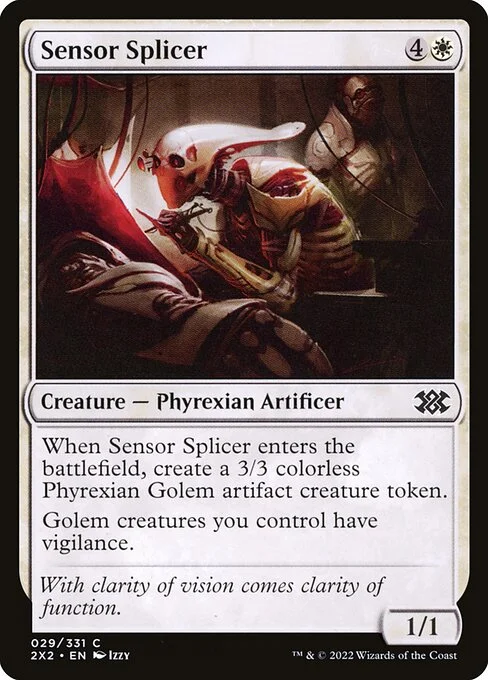 Sensor Splicer, carta Magic di tipo Creature — Phyrexian Artificer illustrata da Izzy