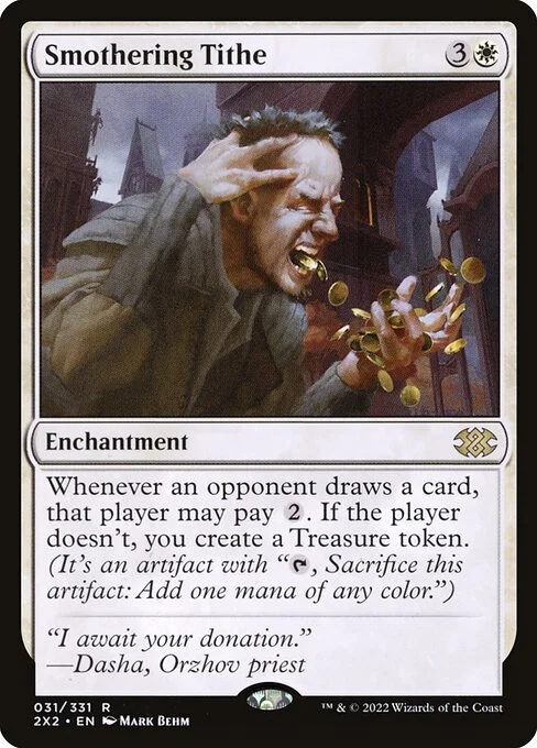 Smothering Tithe, carta Magic di tipo Enchantment illustrata da Mark Behm