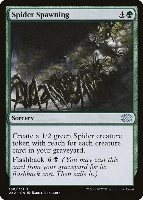 Spider Spawning, carta Magic di tipo Sorcery illustrata da Daniel Ljunggren