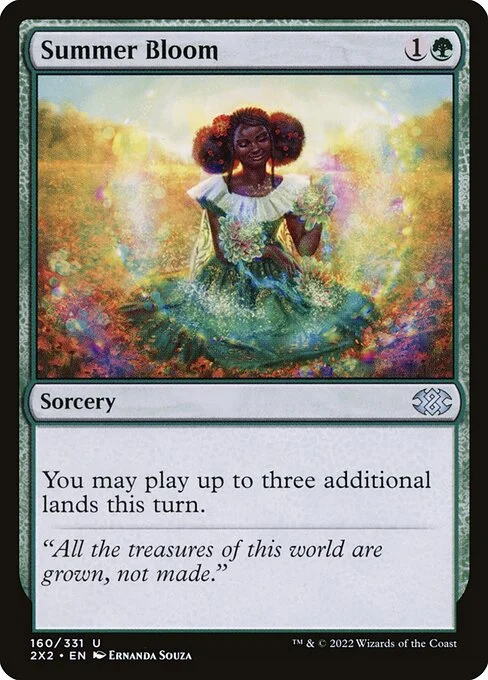 Summer Bloom, carta Magic di tipo Sorcery illustrata da Ernanda Souza