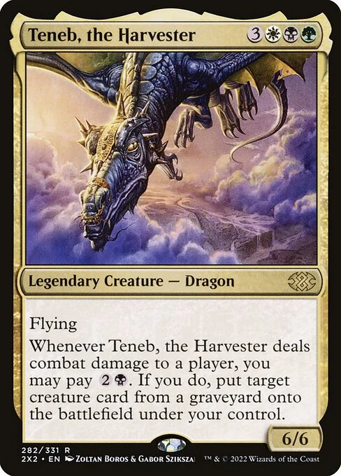 Teneb, the Harvester, carta Magic di tipo Legendary Creature — Dragon illustrata da Zoltan Boros & Gabor Szikszai