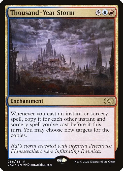 Thousand-Year Storm, carta Magic di tipo Enchantment illustrata da Dimitar Marinski