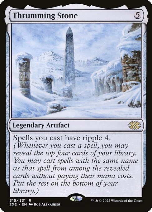 Thrumming Stone, carta Magic di tipo Legendary Artifact illustrata da Rob Alexander